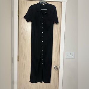 Alex Mill Black Ribbed Short  Sleeve Dress XL